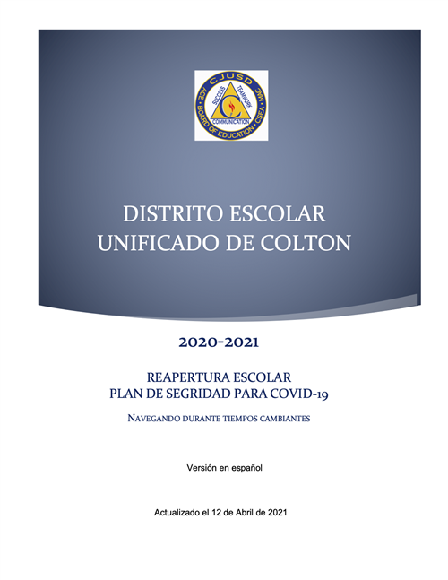 REAPERTURA ESCOLAR PLAN DE SEGRIDAD PARA COVID-19